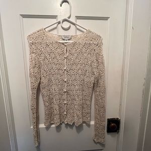 Lord & Taylor Brand 100% Linen Camisole with unlined L/S Cardigan. Size 8